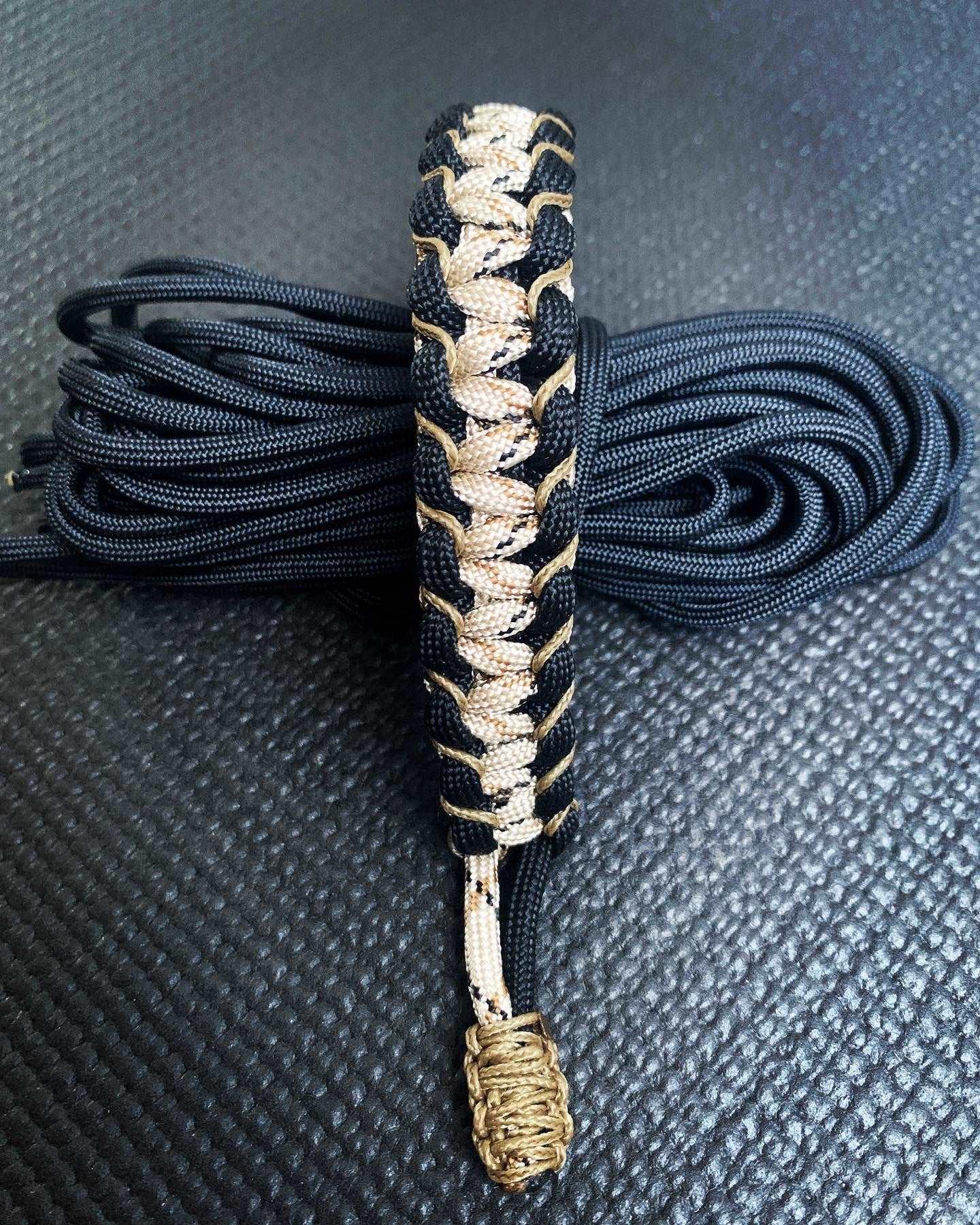 The Zipper Knot Survival Paracord Bracelet - Micro Cord Stitched